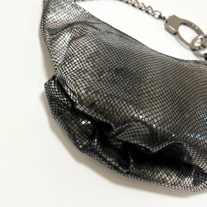 RARE CUFFZ BY LINZ Handcuff Bag Black Pattern Embossed Enamel Y2K
