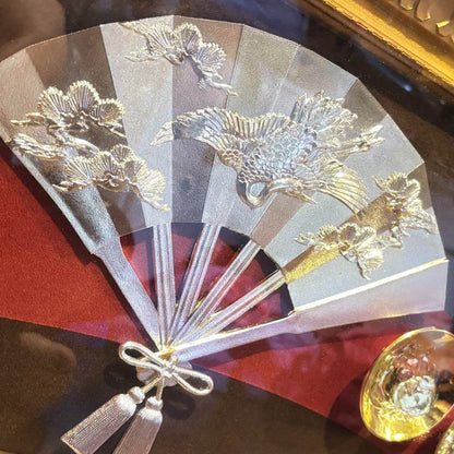 Seven Lucky Gods Fan Gold Cup 24KGP Wall Hanging Ornament