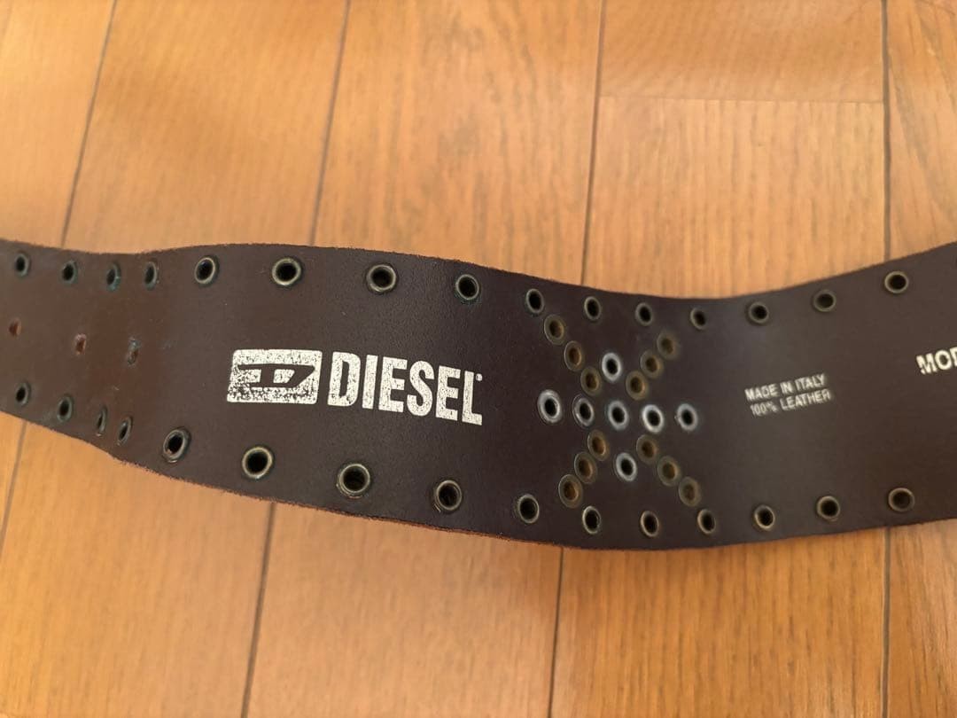 Diesel Women Red Studded Decorative Leather Belt Wide Design Luxury Classic ITA